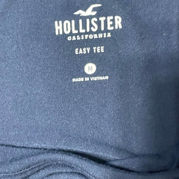 Hollister Viscose Blue Floral Embroidered Crop Tee Size M - Picture 2 of 7